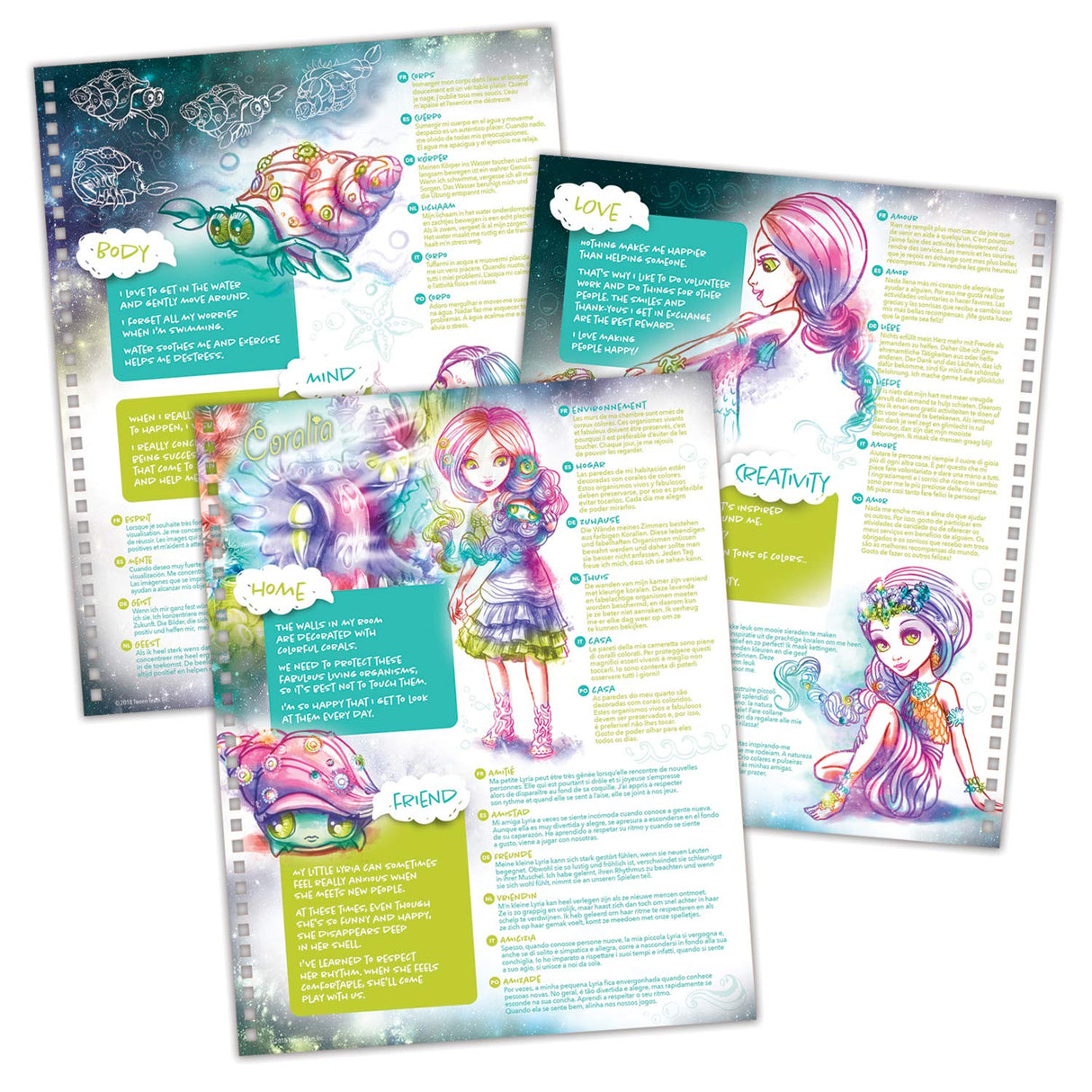 Large Coloring Book for Girls - 60 Black Coloring Pages - Comes with 8 Neon-Ink Gel Pens Nebulous Stars