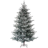HOMCOM 9ft Nordic Pine Artificial Christmas Tree with 1939 Snow Flocked Tips, Foldable Metal Stand, Easy Assembly, Hinged Xmas Tree for Home Office Holiday HOMCOM