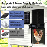 Solar Chicken Coop Door, Automatic Chicken Door Solar Powered & USB Charging, Auto Chicken Door 4 Modes with Timer & Light Sensor, Anti-pinch & Alert, Remote, LED Screen, Aluminum Waterproof Coop Door Shikha