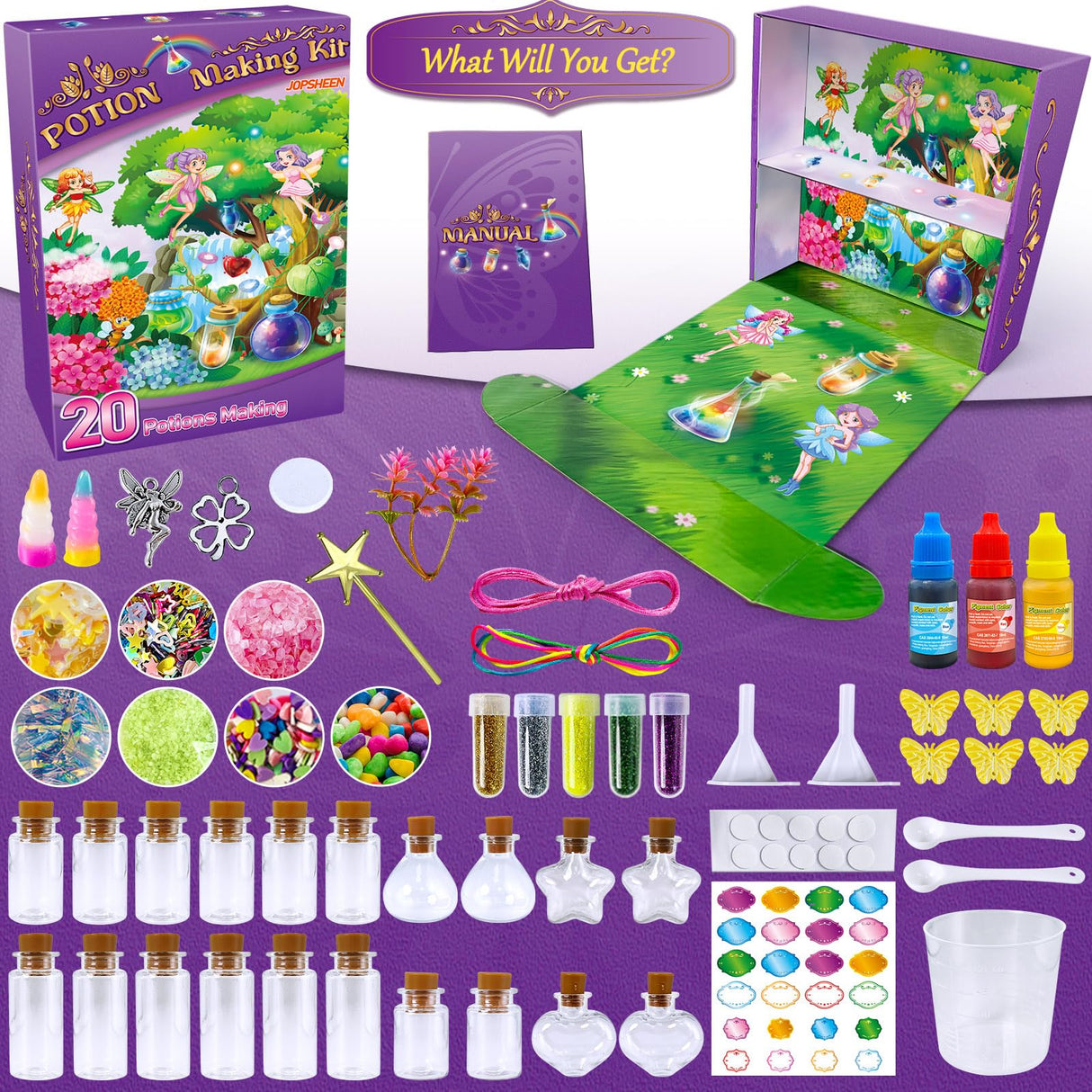 JOPSHEEN Potion Making Kit for Kids, 20 Bottles Potions, Christmas Birthday Toys Gifts for Boys Girls Age 8 9 10 11 12 JOPSHEEN