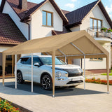 Carport Canopy 10'x20' Replacement Cover, Waterproof & UV Protected Garage Top Tarp Shelter Cover with Ball Bungee Cords, Car Cover Tent (Frame is not Included) Yustuf