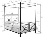 Crosley Furniture Montgomery Canopy Bed Set, Black, Queen Crosley Furniture