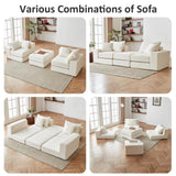 Modular Sectional Loveseat Cloud Sofa, Boneless Couch with Non Slip Base, Modern Sleeper Sofa for Customizable Living Spaces, Cozy Modular Couch with L-Shape Chaise, Deep Seat & No Assembly, Beige CozyMine