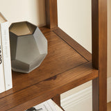 Modway Vexley 72 Inch Tall Narrow Arched Bookshelf in Walnut – Modern Pine and Acacia Wood Open Display Bookcase for Living Room, Office, Reading Nook Modway