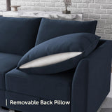 HONBAY Modular Sectional Sleeper Sofa with Storage Velvet Sectional Sleeper Couch with Chaise Sleeper Sectional Couches for Living Room,Dark Blue HONBAY