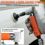 Baisiky 1/4" Mini Air Die Grinder Kit Right Angle 90 Degree Pneumatic Sander 20,000RPM High Speed with 1/4"(6MM) and 1/8"(3MM) Collets for Grinding, Polishing and More Baisiky