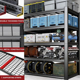 PMKES 65" W Garage Shelving Heavy Duty, 5 Tier Garage Shelves, 30" D Adjustable Storage Shelving Unit, Commercial Metal Shelf for Kitchen, Warehouse, Pantry, School, Shop, 68" Wx30 Dx79 H PMKES