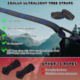 SZHLUX Hammock Straps for Trees - Set of Two 10ft Long, with 38 Loops & 2 Carabiners| Essential Hammock Accessories SZHLUX