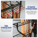 Mythinglogic Garden Tool Organizer for Garage, Yard Tool Rack with Wheels, Garage Organizers and Storage Holder for Yard Tools (Deluxe Tower) Mythinglogic