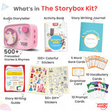 WonderBuddy Kids Story Box Audio Player, 500+ Preloaded Stories & Rhymes with Storybook DIY Art Kit, Voice Recorder, Content Upgrade, Bluetooth, Birthday Gift for Girls 3+ Years- Unicorn WonderBuddy