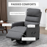 HOMCOM Power Lift Recliner Chair for Elderly, Easy Assembly, Fabric Lift Chair for Adults, Recliner Sofa with Remote Control, Side Pockets for Living Room, Gray HOMCOM