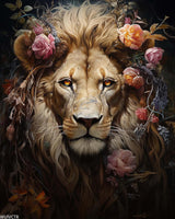 WUIVCTR Paint by Numbers Lion for Adults, Acrylic Oil Painting by Numbers Kits for Beginner with Brushes Paintwork Art Canvas for Home Decor 16x20 inch WUIVCTR