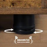 Yaheetech Litter Box Enclosure with Cat Tree, All-in-one Indoor Cat House w/Scratching Posts, Wooden Cat Litter Box Furniture w/Cat Condo, Platform, Rustic Brown/Beige Yaheetech