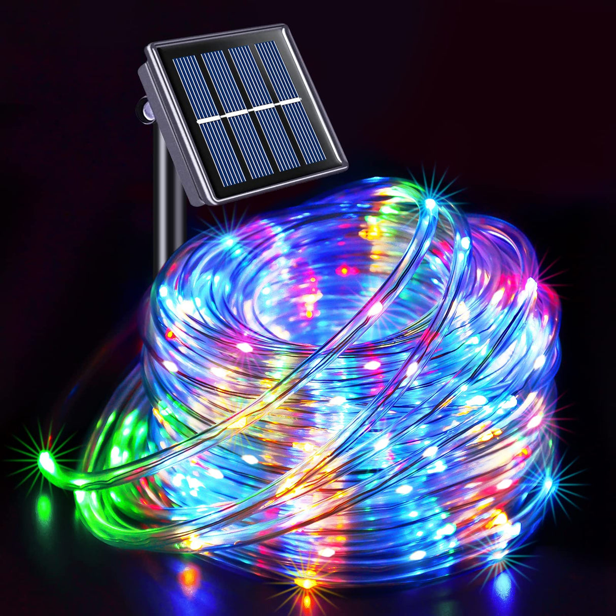 JMEXSUSS 200 LED Trampoline Accessories Solar Rope Light, 66ft IP 65 Waterproof Solar Pathway Lights Outdoor, 8 Modes Trampoline Lights for Basketball Hoop Ladder Slide Pathway Tent Camp(Multicolor) JMEXSUSS