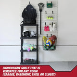 POMILER 4-Shelf Plastic Storage Shelves 200lb Capacity 22" W x 14" D x 47" H Shelving Unit Storage Organizer for Bathroom, Laundry, Garage & Home, Storage Rack - Black POMILER