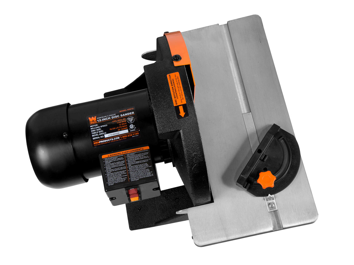 WEN 65812 12-Inch Benchtop Disc Sander with Miter Gauge and Dust Collection System WEN