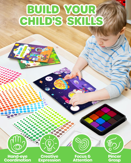 D-FantiX My Storybook Art Kit & Dot Art Sticker Activity Book with Ink Pad D-FantiX