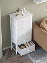 BOLUO Tall White Dresser Narrow Dresser Chest of Drawers Lingerie Chest Skinny Dressers for Closet,Bedroom Modern BOLUO
