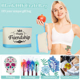 Silkfly 15 Pcs Cotton Canvas Makeup Bags Canvas Cosmetic Bag 10.2 x 5.5 x 2 Inches Two Tone Makeup Bags Bulk with Zipper Blank DIY Pouch with Bottom Travel Toiletry Pouch for Women (Classic) Silkfly