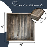 Barnwood USA Extra Large Ottoman Tray with Anti Scratch Felt Pad - Rustic Reclaimed Wood Square Ottoman Trays - Perfect for Ottomans, Coffee Tables, and Office Desks - 24"x24" - Natural Weathered Gray BarnwoodUSA LLC