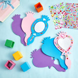 Liliful 12 Pack Princess Foam Mirror Kits Decorate Your Own Princess Mirrors Party Supplies Kids Unbreakable Toy Crafts for Girls Party Favors Birthday DIY Decorations (Pink, Purple, Blue,Cute) Liliful
