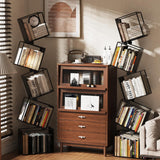 Kunicely 5-Tier Metal Geometric Bookshelf – Modern Narrow Floor Bookcase, Space-Saving Organizer for Living Room, Bedroom, Office, Corner – Black Kunicely