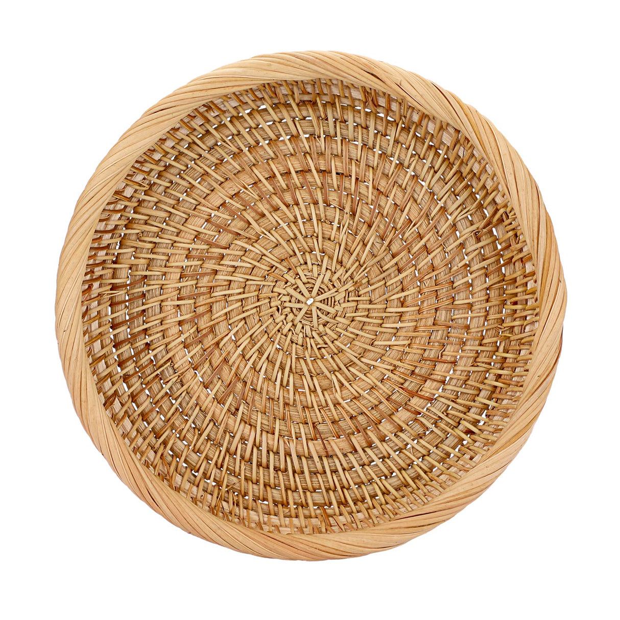 Hipiwe Small Key Basket Bowl for Entryway 7.6" Round Woven Wicker Basket Snacks Fruit Candy Serving Basket Tray Rattan Organizer Basket for Keys Wallet Cell Phone Hipiwe