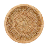 Hipiwe Small Key Basket Bowl for Entryway 7.6" Round Woven Wicker Basket Snacks Fruit Candy Serving Basket Tray Rattan Organizer Basket for Keys Wallet Cell Phone Hipiwe