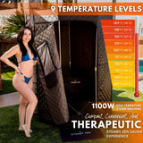 Steamy Zen Sauna - Portable Large Home Steam Sauna with 3L High Capacity Steamer, 1100W, Remote & Aromatherapy - Includes Absorbent Mat & Chair for Yoga & Weight Loss - Sauna Spa Experience Frozen Zen