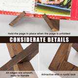 Cookbook Stand Holder Display Wooden: Rustic Wood Design - Adjustable Multifunctional Display Stand - Foldable Kitchen Counter Decor - Recipe Book Holder for Counter Canareen