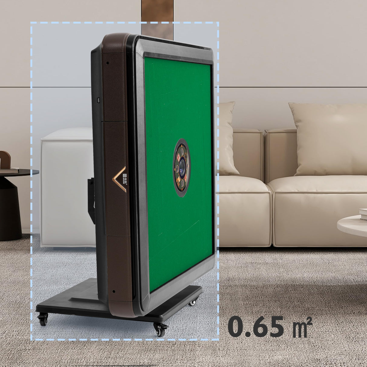 Foldable Automatic Mahjong Table with Wheels 44mm Tiles with 2 Sets of Numbered Tiles (Blue & Green) Suitable for Chinese, Americans, Mahjong Sets for Home & Outdoor Leisure, Gifts For Mahjong Players RISAR