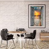 MIRCVSH Sunset Beach Paint by Numbers for Adults-Landscape Paint by Number on Canvas with Wooden Framed,DIY Acrylic Oil Painting by Number Kits for Adults Gift Home Wall Decor(12x16inch) MIRCVSH