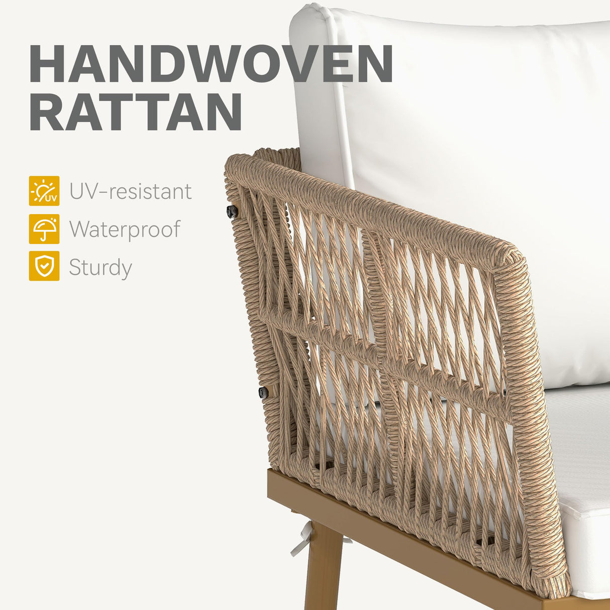 DWVO 6 Pieces Patio Furniture Set, L Couch Outdoor with Coffee Table&Washable Cushions, Outdoor Patio Sectional Wicker Rattan Conversation Sectional Set for Garden Yard Pool Beige DWVO