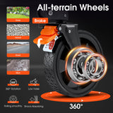 Homgava 140L Collapsible Folding Wagon Cart with 350LBS Resting Weight Capacity, Heavy Duty Garden Cart with All-Terrain&Brake Wheel, Utility Wagon with Side Pocket for Camping,Shopping,Sports,Black Homgava