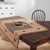 VHC Brands Pip Vinestar Table Topper 40x40, Kitchen and Dining Room Decor, Tabletop Accessory, Cotton, Pip Vinestar Collection, Square 40x40, Natural VHC Brands