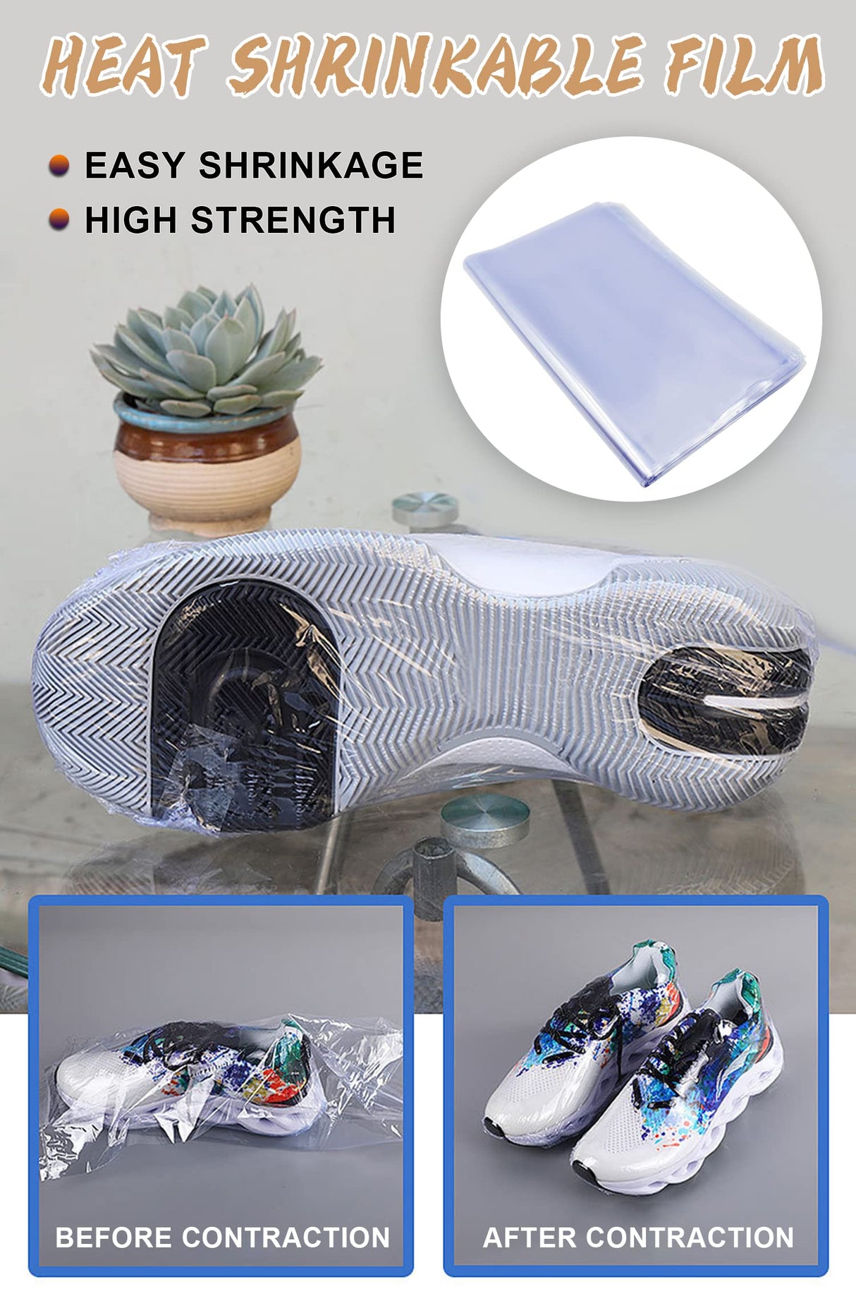 Heat Shrink Bag-Hoatai 12x18"Professional Grade Heat Shrink Wrap is Used to Store Wrap Embellished Items for Longer Life - Industrial Grade Shrink Wrap Bags Transparent and Odorless(100 Pcs) Hoatai