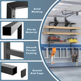 Ultrawall Lumber Storage Rack Wall Mount Wood Storage Racks, Metal Wood Organizer Racks for Shed, Workshop, Garage, Holds Up 220 LBS Per Level (Pack of 4, Black) Ultrawall