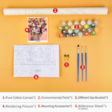 Paint by Numbers for Adults, DIY Girls Adult Paint by Numbers Kits on Canvas Flowers Painting Kits for Kids Beginner 16x20 inch Flameless Oil Painting Kits Gift for Kids and Adults TUMOVO