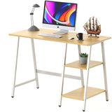 SHW Trestle Home Office Computer Desk, Oak SHW