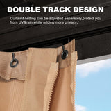 ABCCANOPY Hardtop Gazebo 10x10 - Outdoor Metal Hard Top Gazebo, Permanent Galvanized Steel Aluminum Framed Pavilion with Netting and Curtain for Patio Backyard Lawn Garden (Double Roof, Khaki) ABCCANOPY