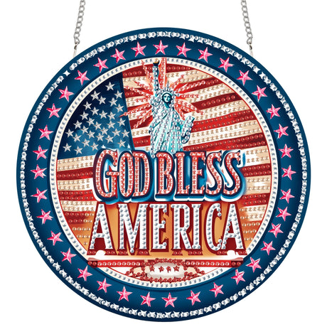 SKRYUIE Hanging Diamond Art Kits for Adults Pendant Statue of Liberty, Special Shaped Crystal DIY Diamond Painting Kit, Acrylic Board Wreath Pendants Double Sided, Home Decor 7.48 x 7.32 Inch c10 SKRYUIE