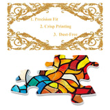 Stained Glass Puzzle Mandala Puzzle for Adults 1000 Piece, Round Colorful Mosaic Jigsaw Puzzles, Religious Faith Art Puzzle BBOLDIN