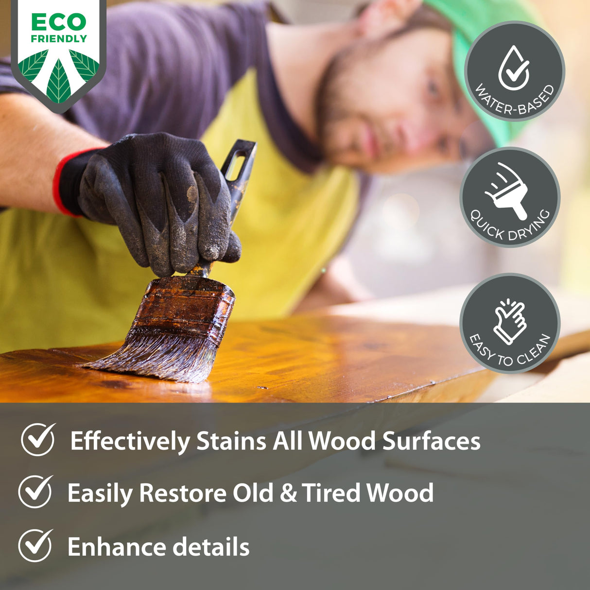 Littlefair's Wood Stain Water Based - 8.5oz/250ml - Indoor Furniture Stain Light & Dark Finishes - Special Non Toxic & Eco Friendly Formula - Wood Littlefair's