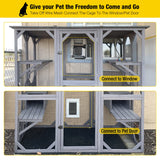 Aivituvin Catio Outdoor Cat Enclosure Large Walk in Cat Kennel Kitten Cage with Platforms and Small Houses Aivituvin