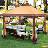 OUTDOOR LIVING SUNTIME Instant Pop Up Patio Gazebo with Full Netting for Family Parties and Outdoor Activities(Netting Sidewalls) OUTDOOR LIVING SUNTIME