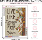 Highland Cow Diamond Art Kits for Adults,5D Motivational Quotes Full Round Drill Diamond Painting Kits for Adults Beginners,DIY Diamond Painting Gem Art Kits for Gift Home Wall Decor 12x16inch EIBEILI