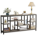 Tribesigns Console Sofa Table, 70.9 inch Extra Long Console Table Behind Couch with Storage Shelves, 3-Tier Modern Narrow Entryway Hallway Accent Table for Living Room, Grey Tribesigns