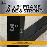 Arrow Carports Galvanized Steel Carport, with 1-Sided Enclosure, Compact Car Metal Carport Kit, 20' x 24' x 7', Charcoal Arrow