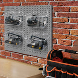 Sieral 4 Pack Pegboard Baskets, Pegboard Hooks Assortment Various Tools Storage, Pegboard Parts Storage System Peg Board Workbench Metal Wire Shelves for Organizing Hardware Attachments Sieral