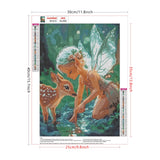 Lxmsja Fairy Diamond Art Kits for Adults, Forest Deer DIY Full Drill Diamond Painting Kits for Beginners, 5D Gem Art Crafts for Adults, Home Wall Decor 12x16 inch Lxmsja